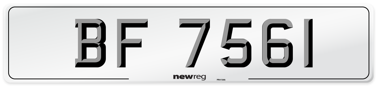 BF 7561 Number Plate from New Reg